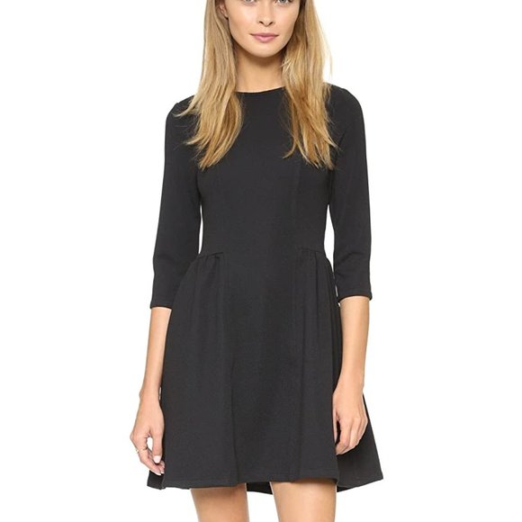 Jack by BB Dakota Deon Textured Ponte Pleat Dress Black Small - Picture 2 of 11